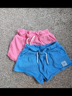 Zara Two-Piece Lounge Shorts Set - Pink & Turquoise